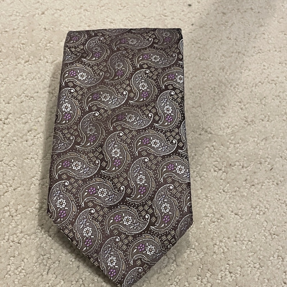 Dion Signature Paisley Tie in Purple and Gray CB